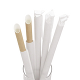 12x230mm Eco-friendly Diagonal Cut Kraft Paper Straw (Individually Wrapped) - 2000 Pcs