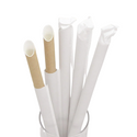 12x230mm Eco-friendly Diagonal Cut Kraft Paper Straw (Individually Wrapped) - 2000 Pcs