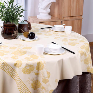 Biodegradable Stone Plastic Peony Pattern Tablecloth  for Chinese food