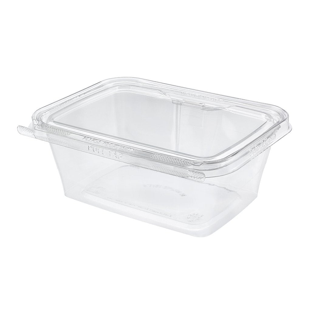 Thermo Tek 32 oz Rectangle Clear Plastic Deli / Snack Container - with  Hinged Lid, Anti-Fog - 7 1/2 x 6 1/4 x 2 3/4 - 100 count box